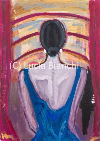 La pianista. Acrilico su tela. cm 50 X 70